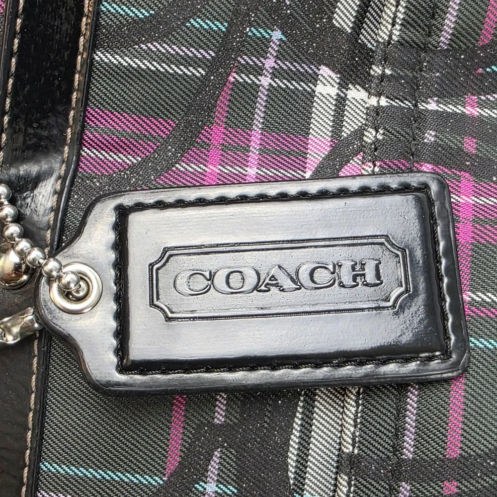Coach F17708 Multi-Colored Signature Tartan Diaper Baby Bag Multifunction Tote
